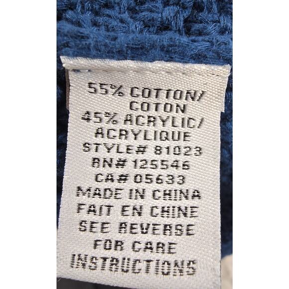 Habitat Womens Cowl Neck Waffle Knit Poncho Top Lagenlook Baltic Blue M/L - Picture 11 of 12